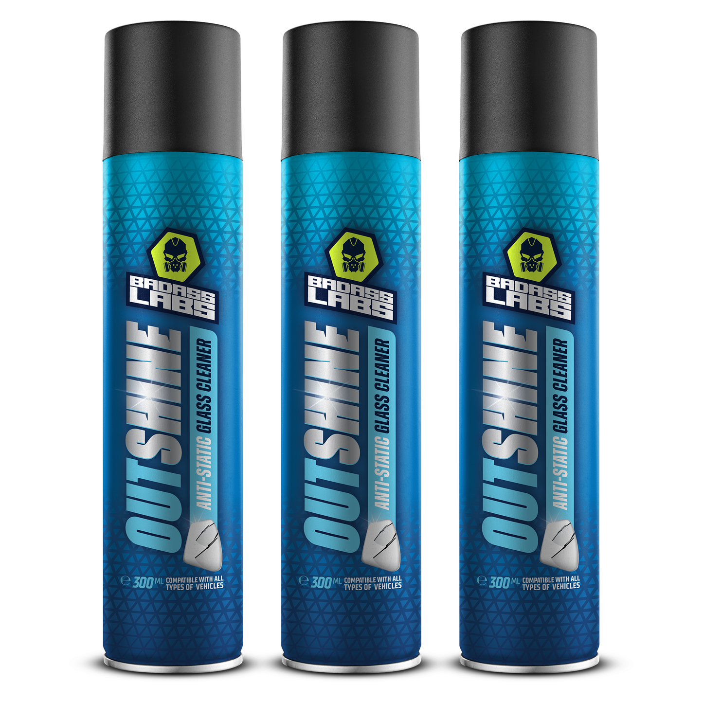 Outshine - Спрей с активна пяна с антистатичен ефект за почистване на стъклени повърхности.