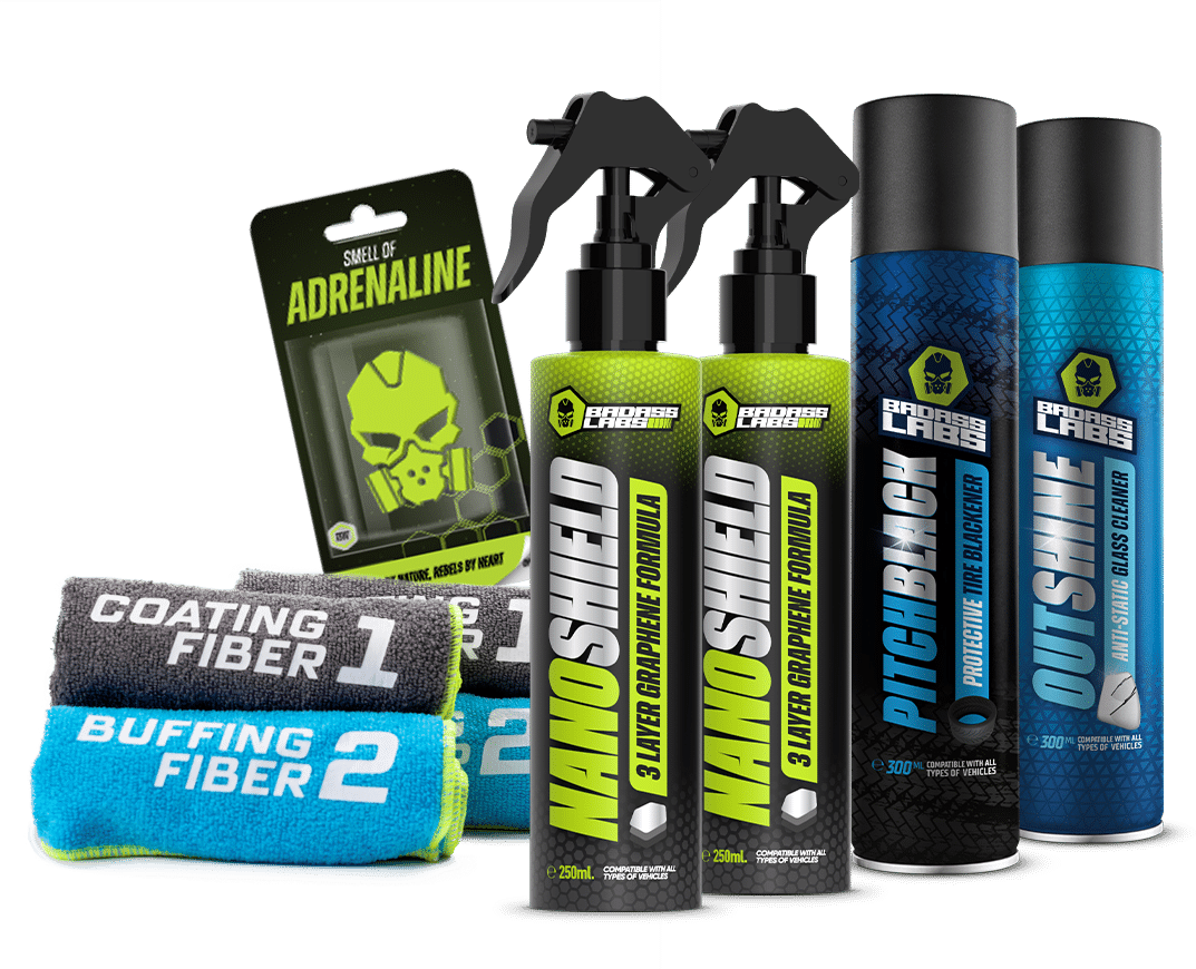 УНИВЕРСАЛЕН КОМПЛЕКТ - 2бр NanoShield, 4бр микрофибърни кърпи, 1бр PitchBlack,1бр Outshine