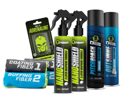 УНИВЕРСАЛЕН КОМПЛЕКТ - 2бр NanoShield, 4бр микрофибърни кърпи, 1бр PitchBlack,1бр Outshine